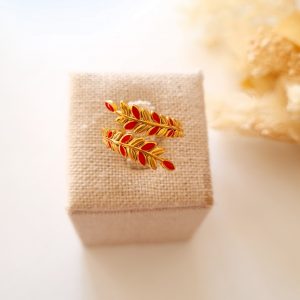 Bague Palmes Rouge