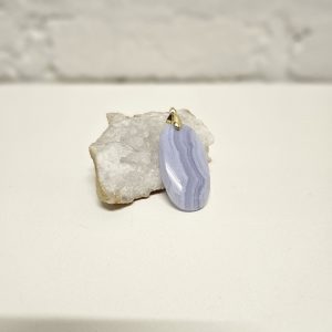 Pendentif en Calcédoine bleue