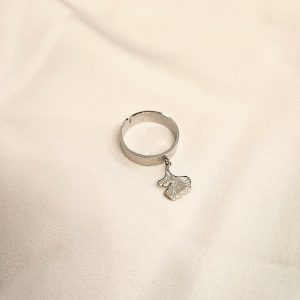Bague Acier Gingko