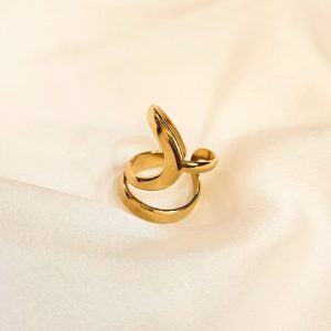 Bague Acier Doré Abelinia