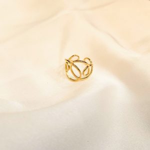 Bague Acier Doré Luna