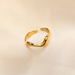 Bague Acier Doré Asami