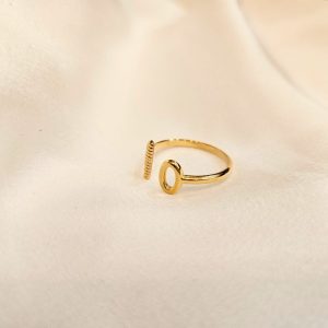 Bague Acier Doré Mika