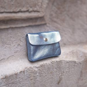 Portefeuille cuir Petit format métallisé compact
