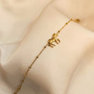 Bracelet acier inoxydable doré zèbre