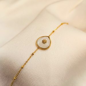 Bracelet acier inoxydable et nacre Lily
