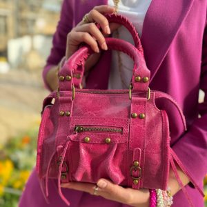 Sac CHIARA petit modèle cuir mat Rose fuschia