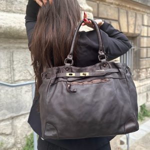 Sac cabas cuir de vachette délavé Clara