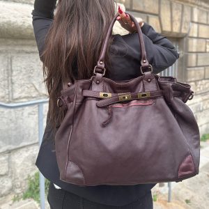 Sac cabas cuir de vachette délavé Clara