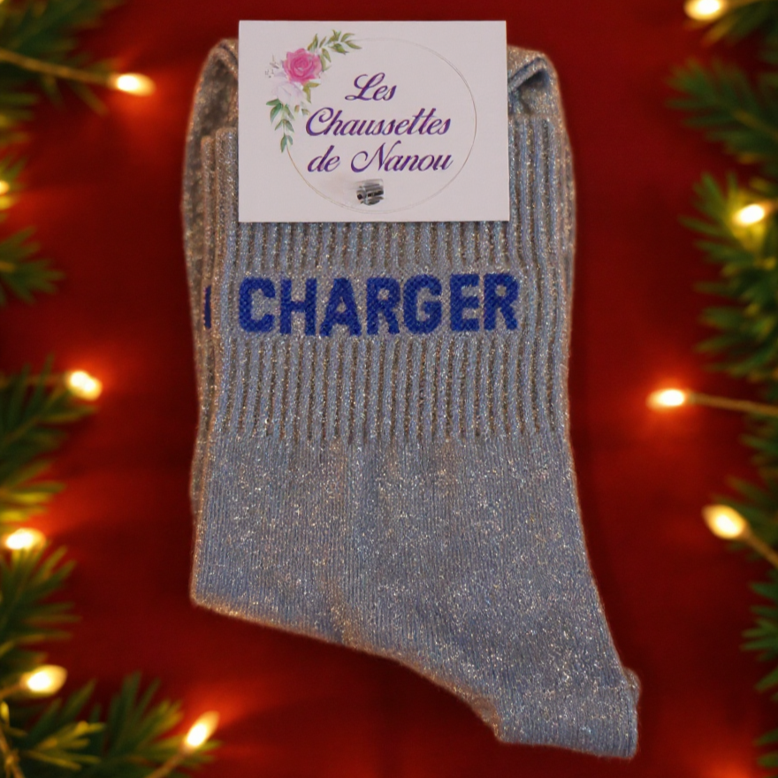 chaussette charger bleu clair