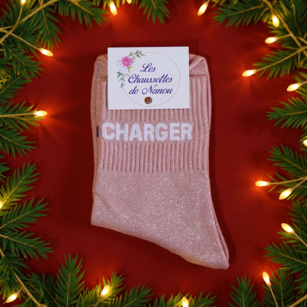 chaussette charger rose