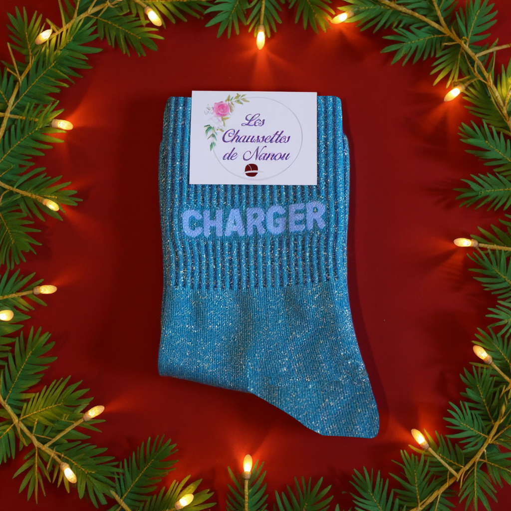 chaussette charger bleu canard
