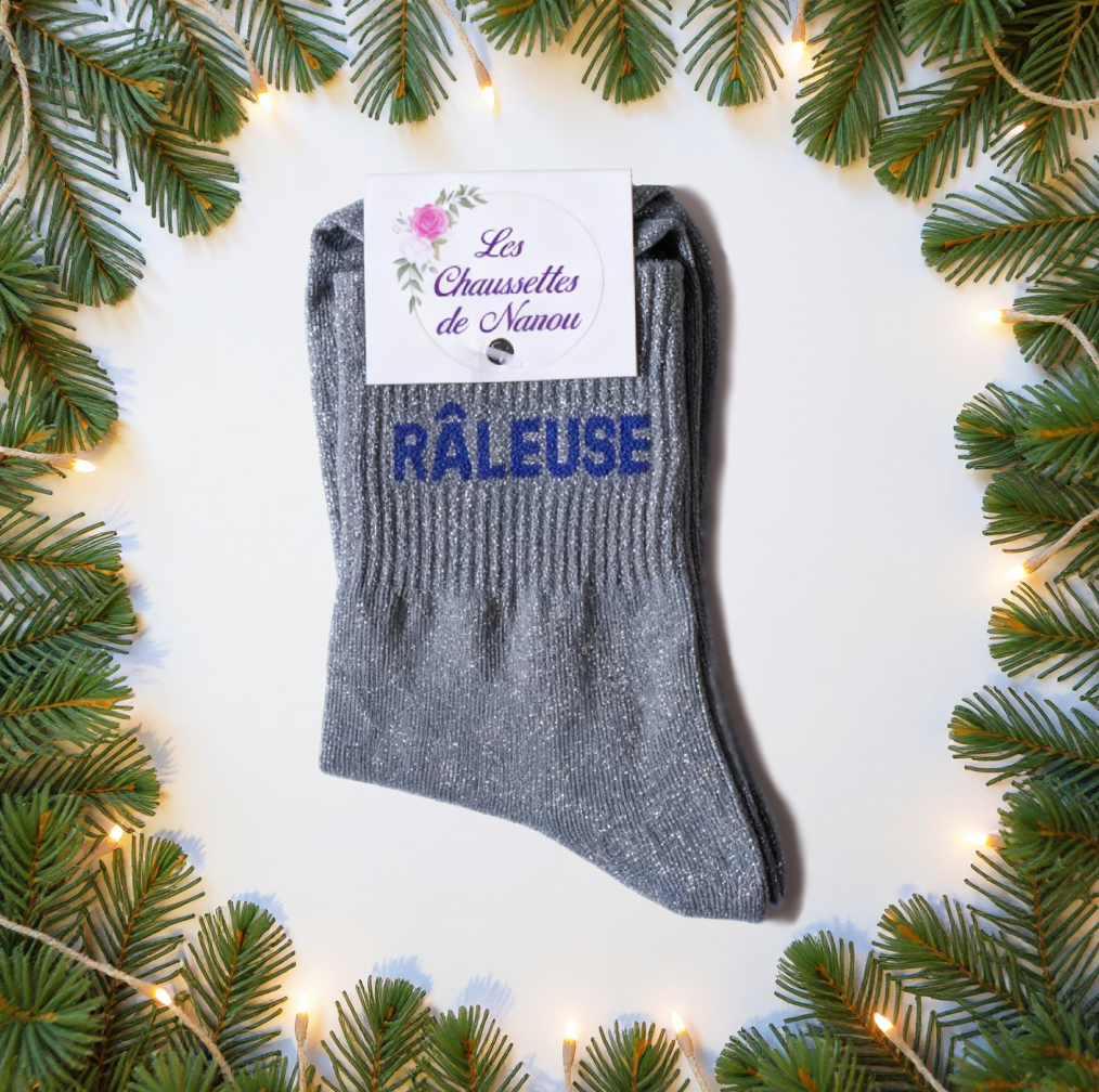 chaussette raleuse bleu clair