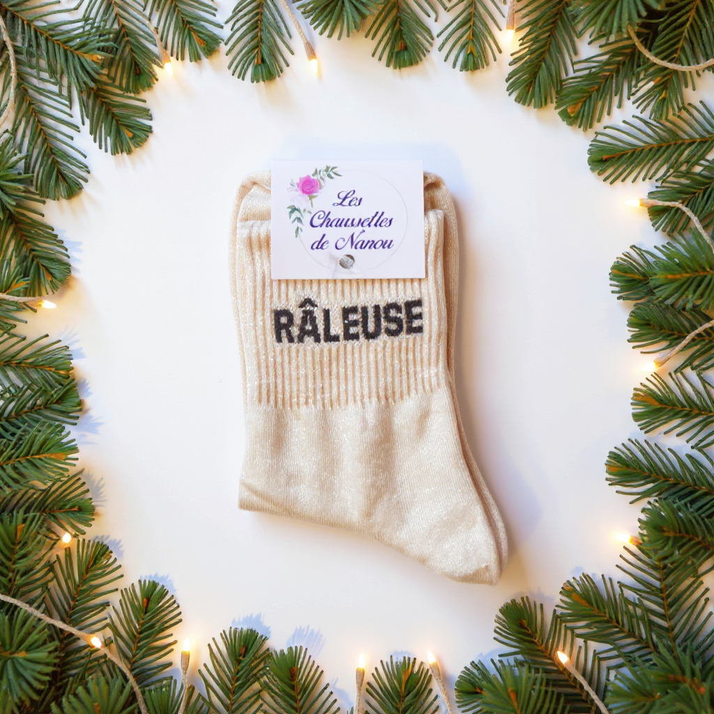 chaussette raleuse beige