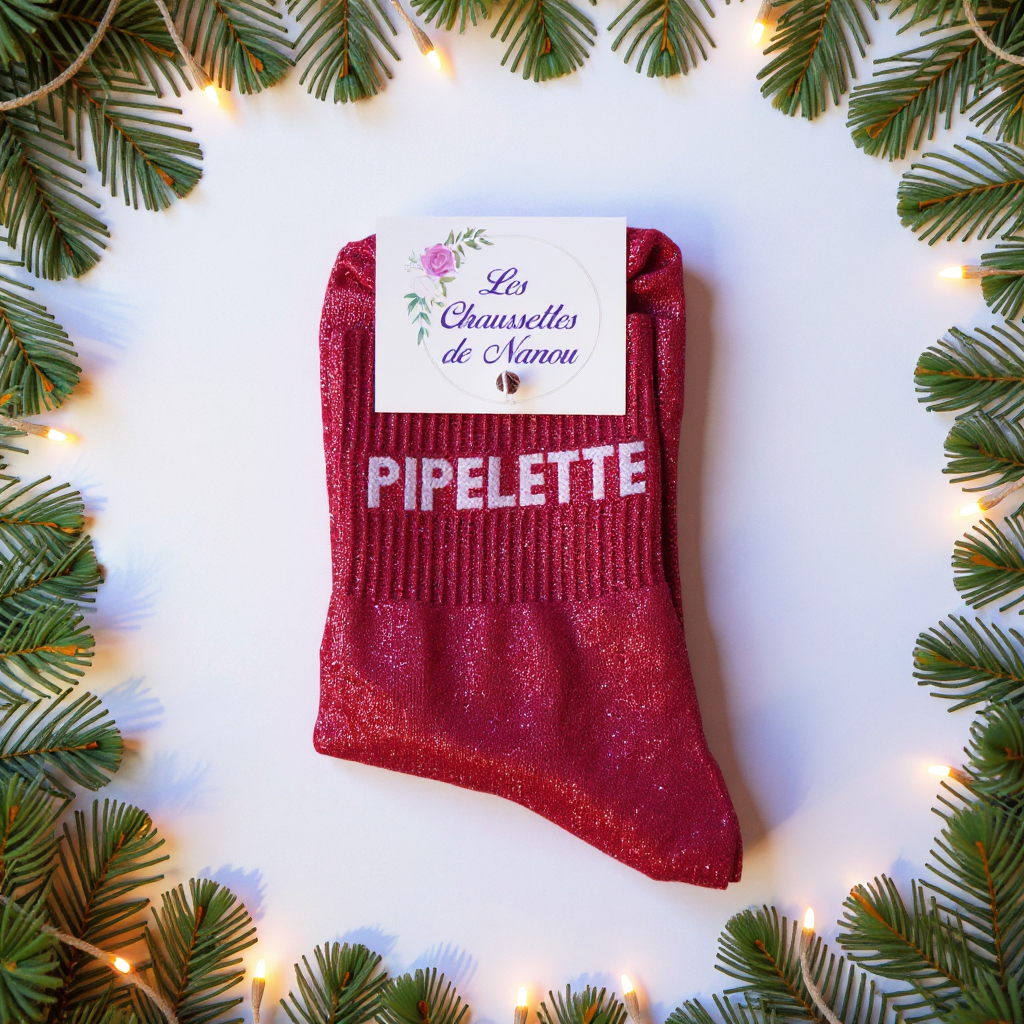 chaussette pipelette rouge