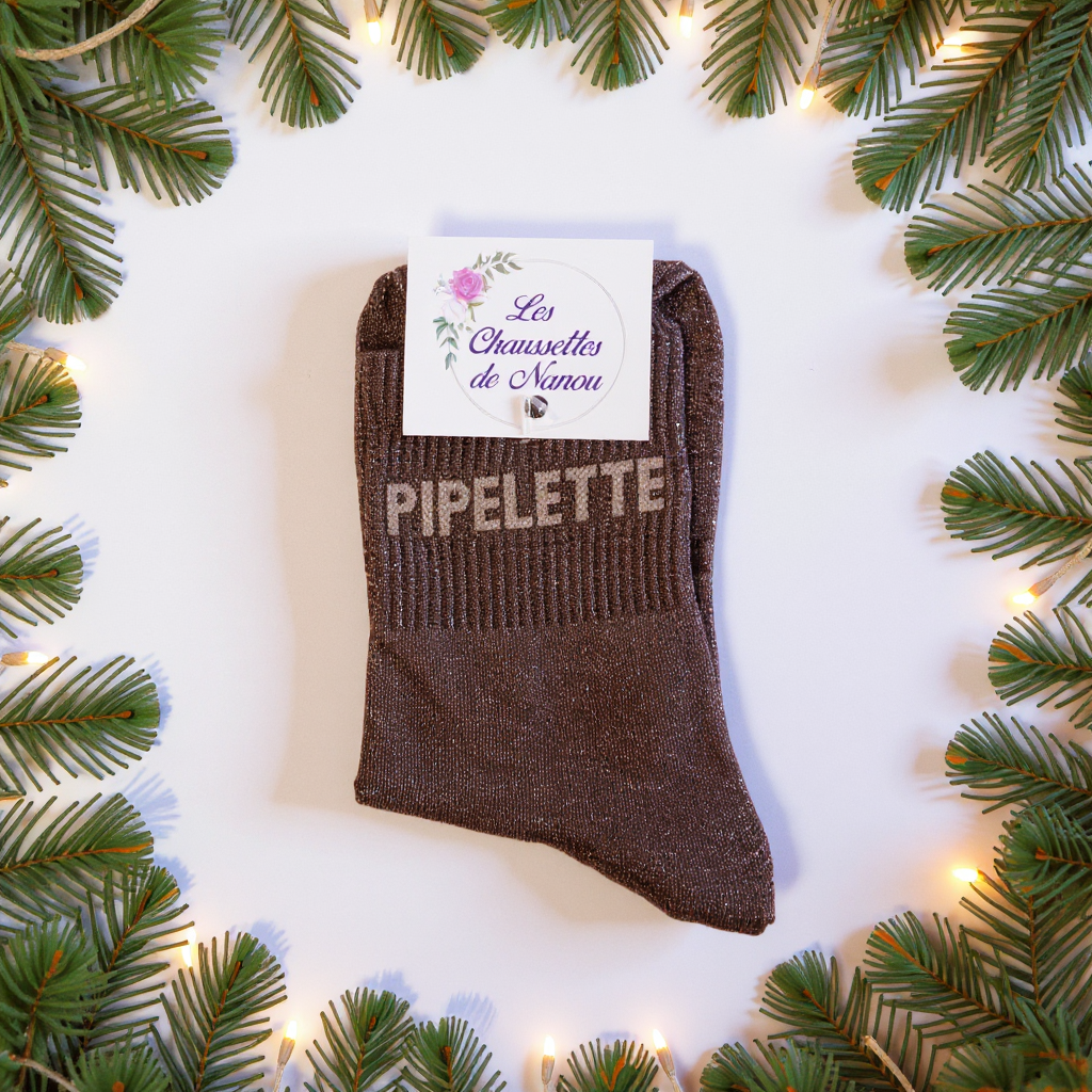 chaussette pipelette marron
