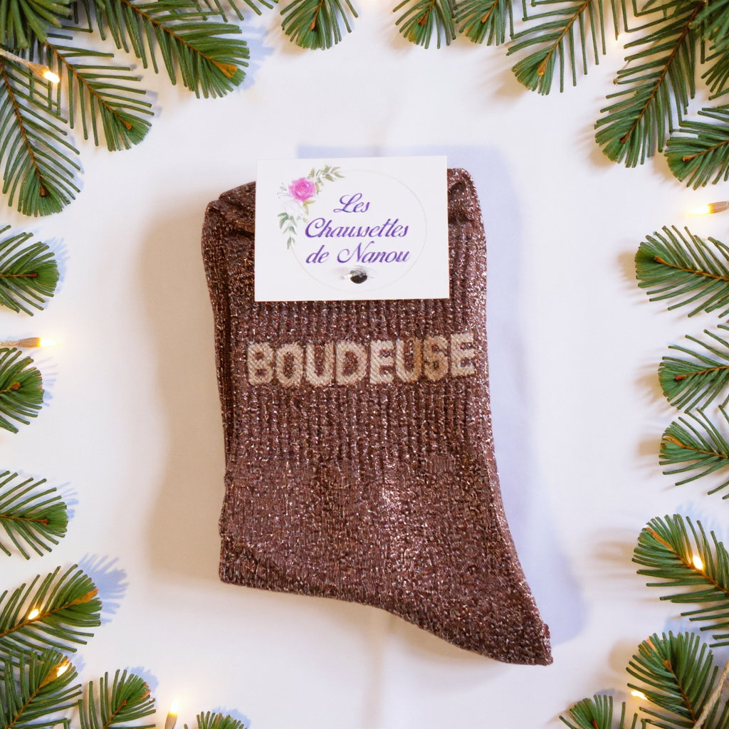 chaussette Boudeuse marron