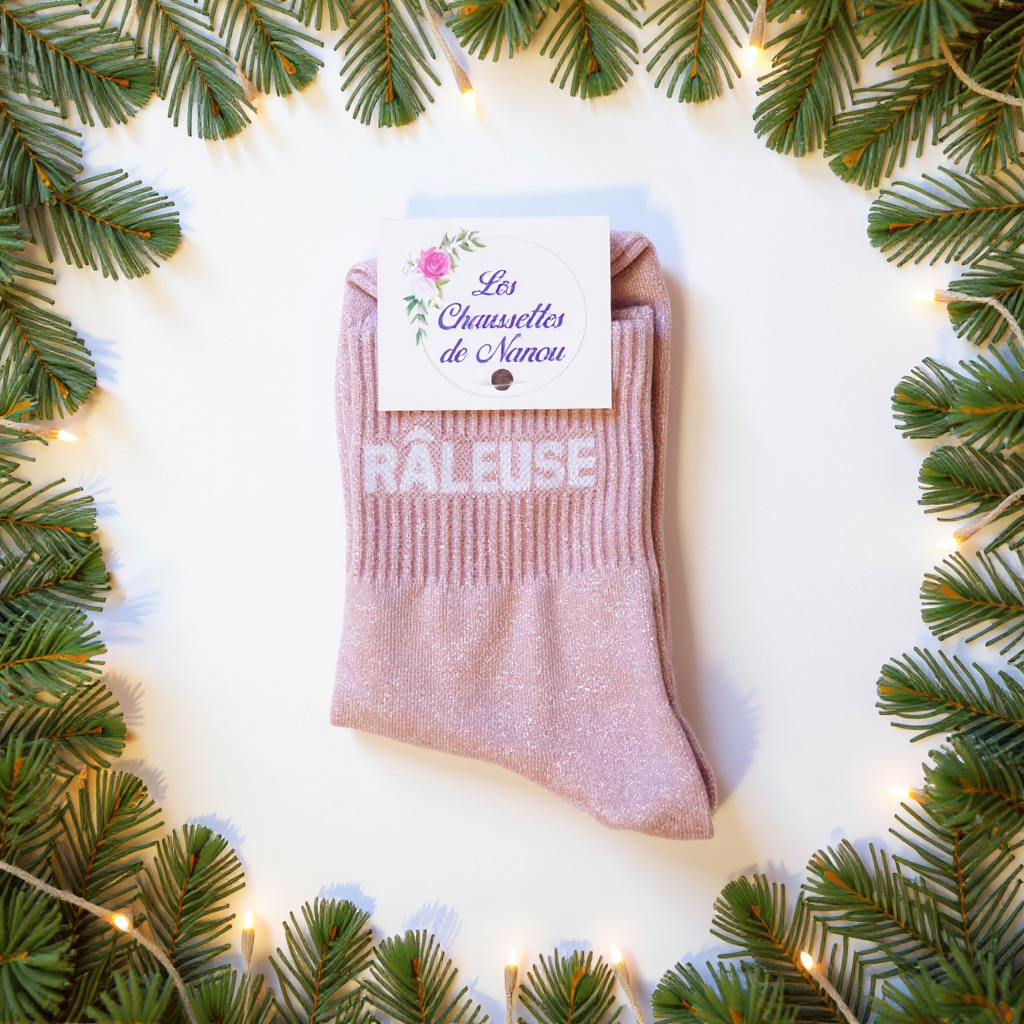 chaussette raleuse rose