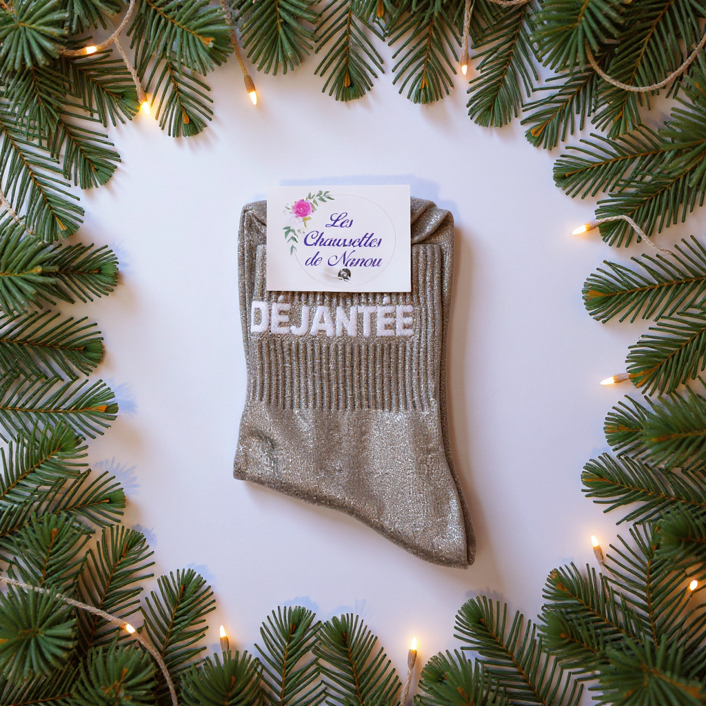 Chaussette à label "DEJANTE" Doré