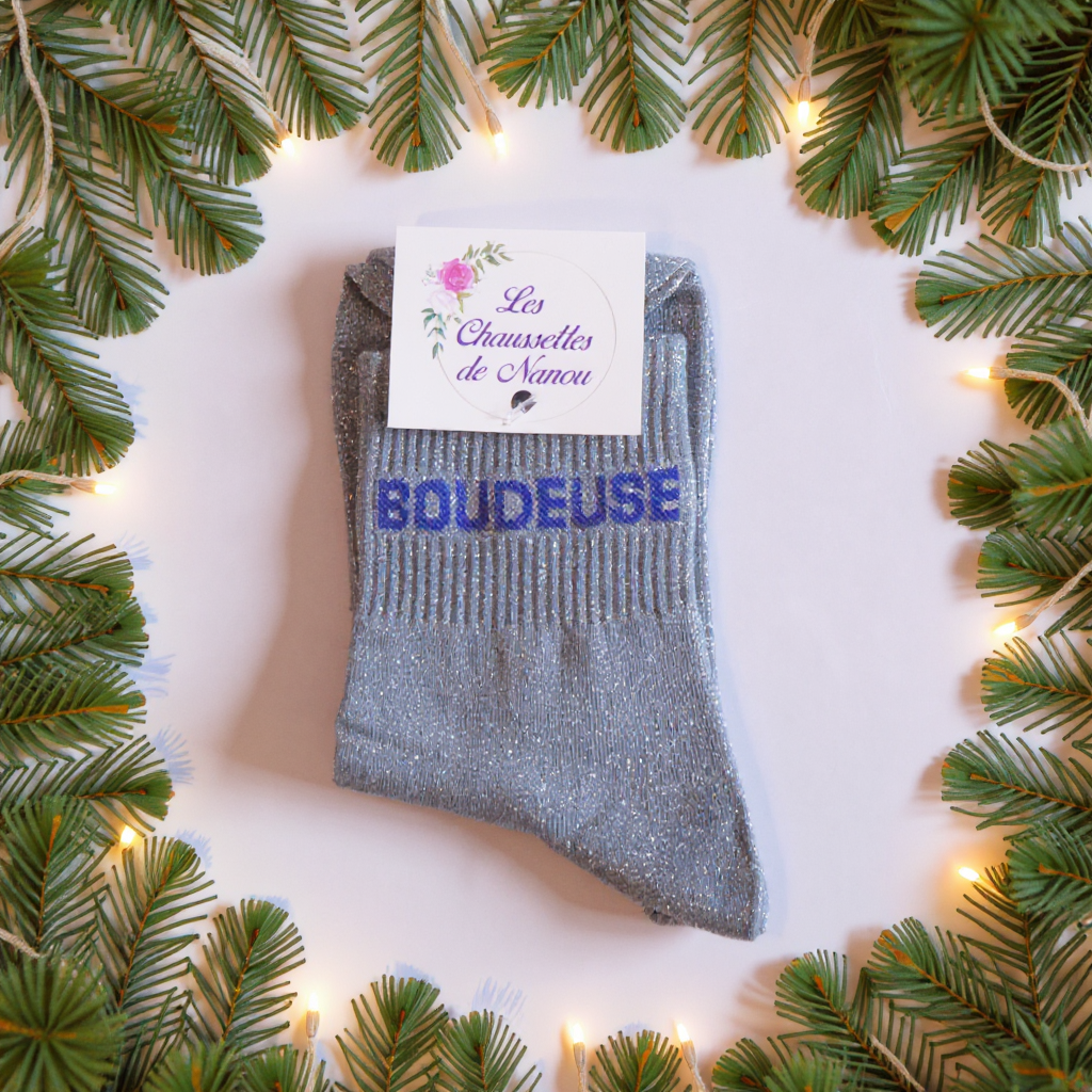 chaussette Boudeuse bleu clair