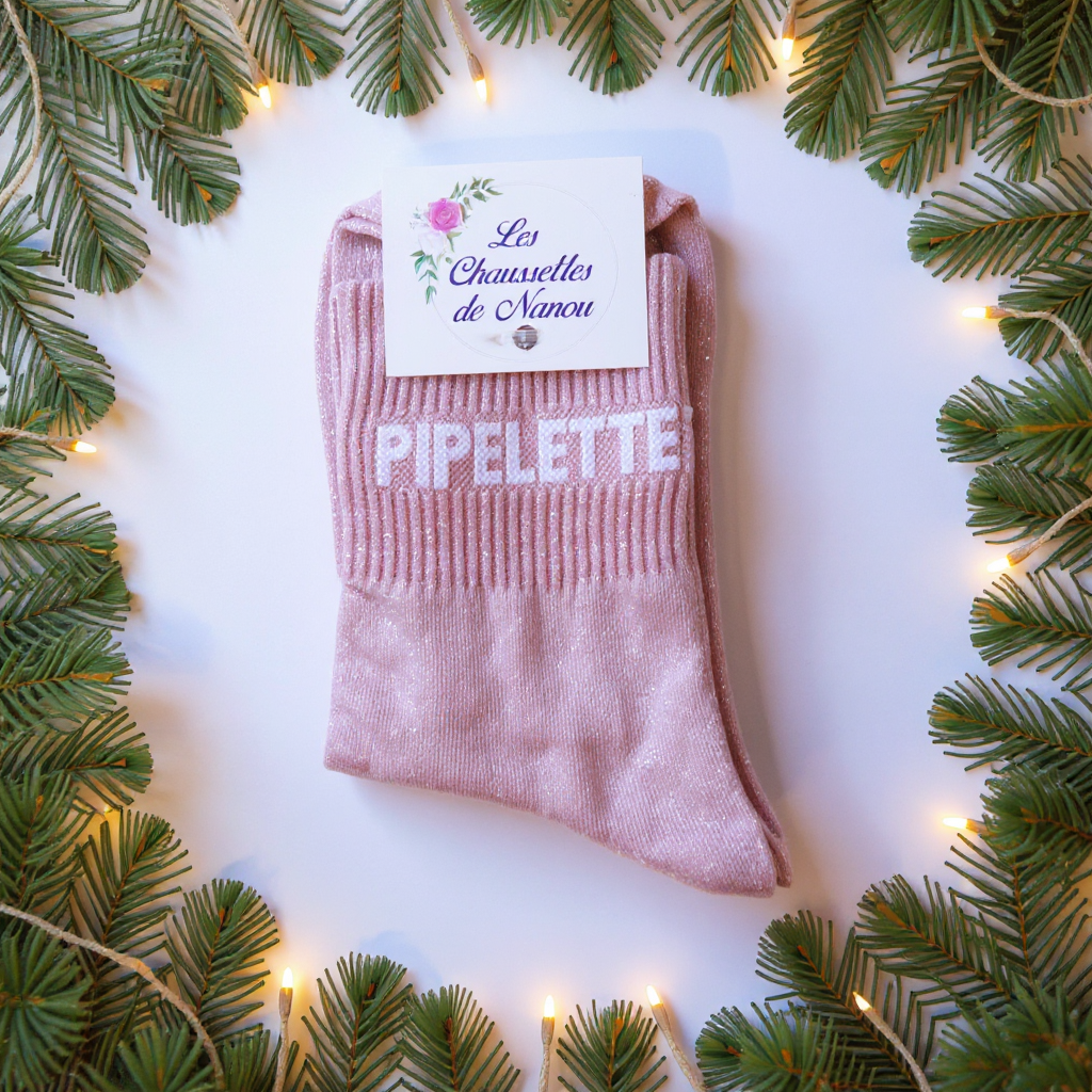 chaussette pipelette rose