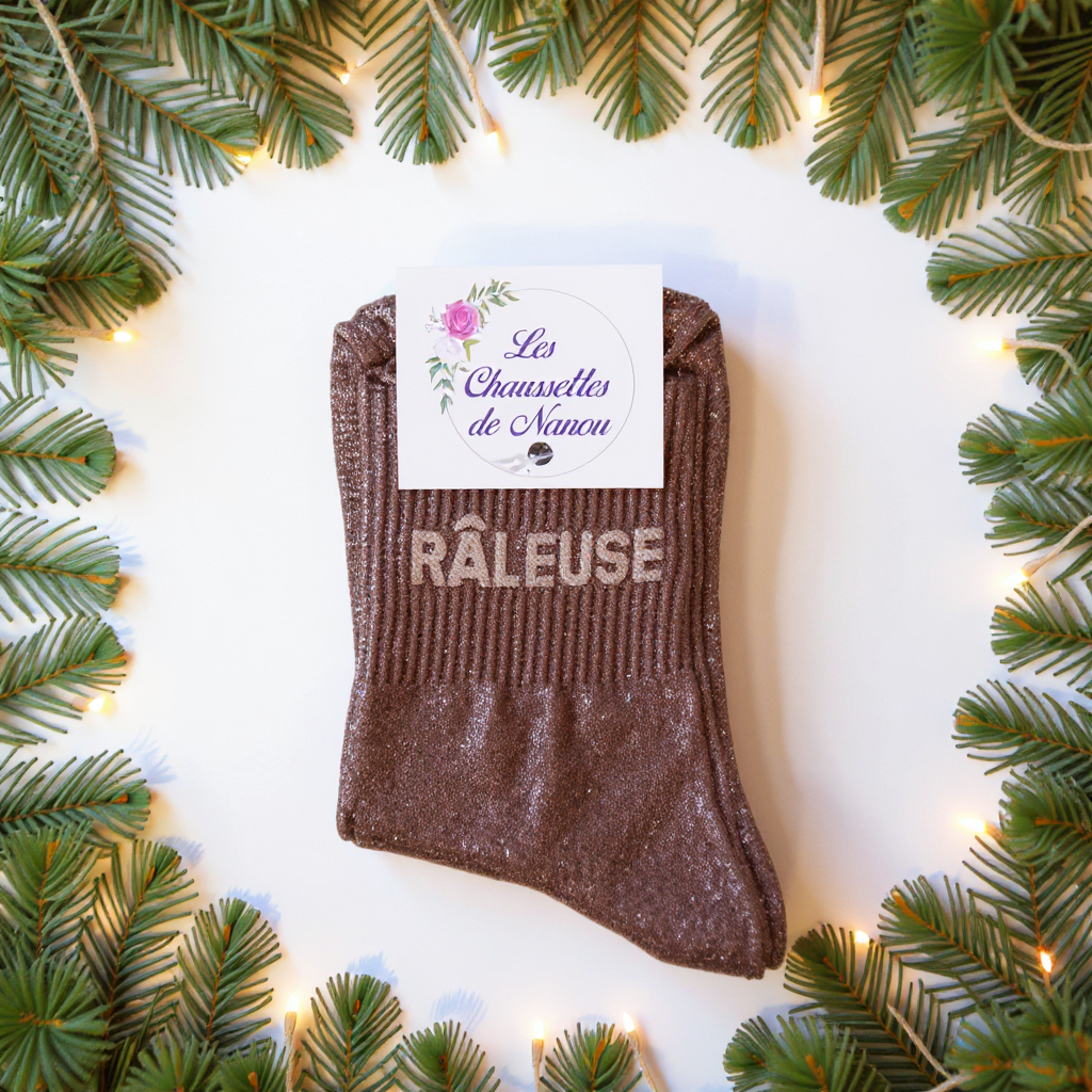 chaussette raleuse marron