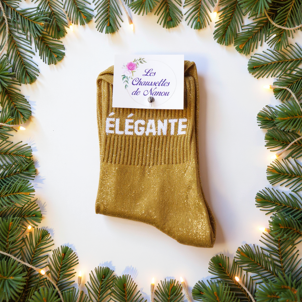 chaussette "ÉLÉGANTE" doré