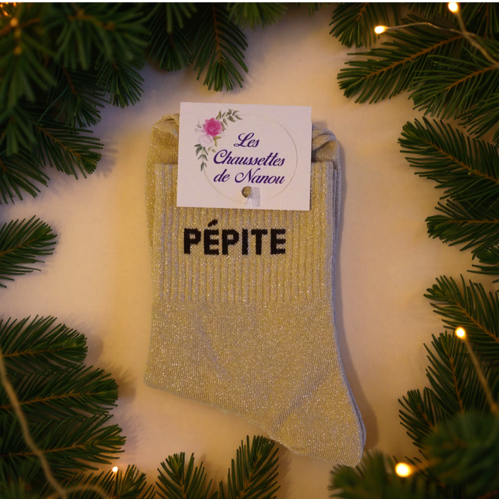 chaussette "pépite" beige