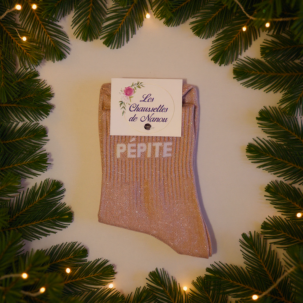 chaussette "pépite" rose