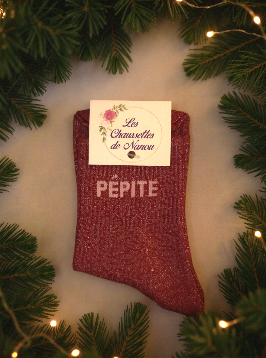 chaussette "pépite" rouge