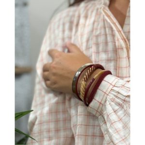 Bracelet Népalais Maison Kizo Motif bordeaux
