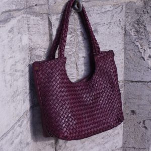 Sac en cuir de vachette tressé