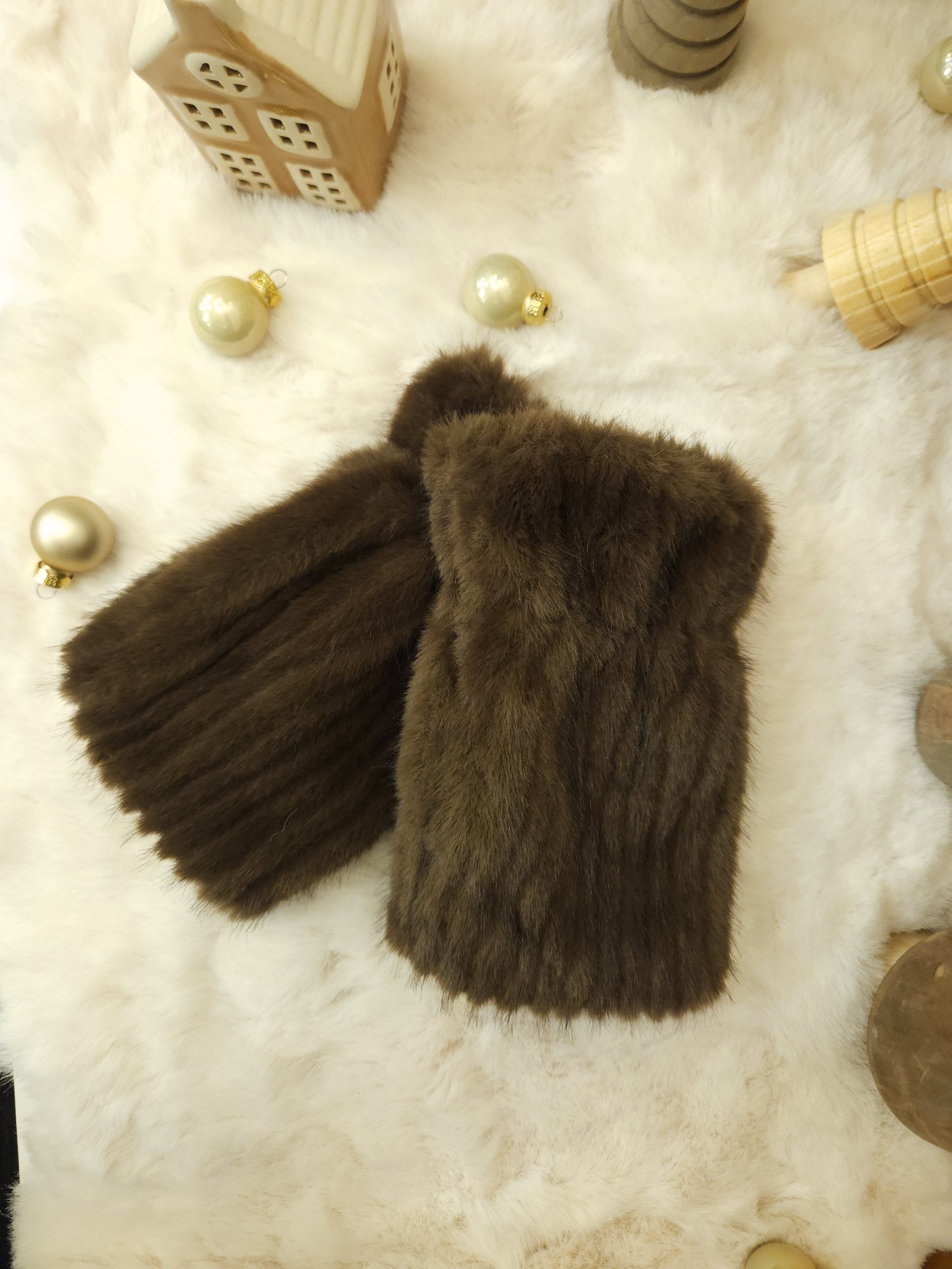 mitaines efffet fourrure