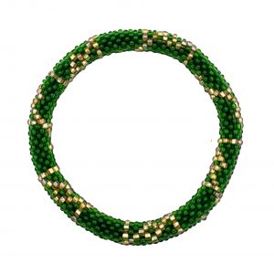 Bracelet Népalais Maison Kizo Motif Doré et Vert