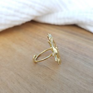 Bague soleil/lune femme acier inoxydable