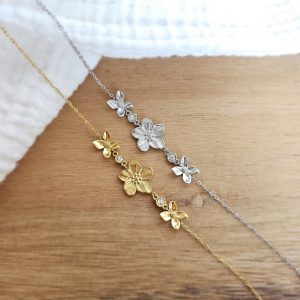 Bracelet fleur à strass