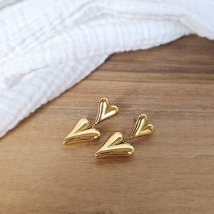 Boucles d&rsquo;oreilles pendantes cœurs