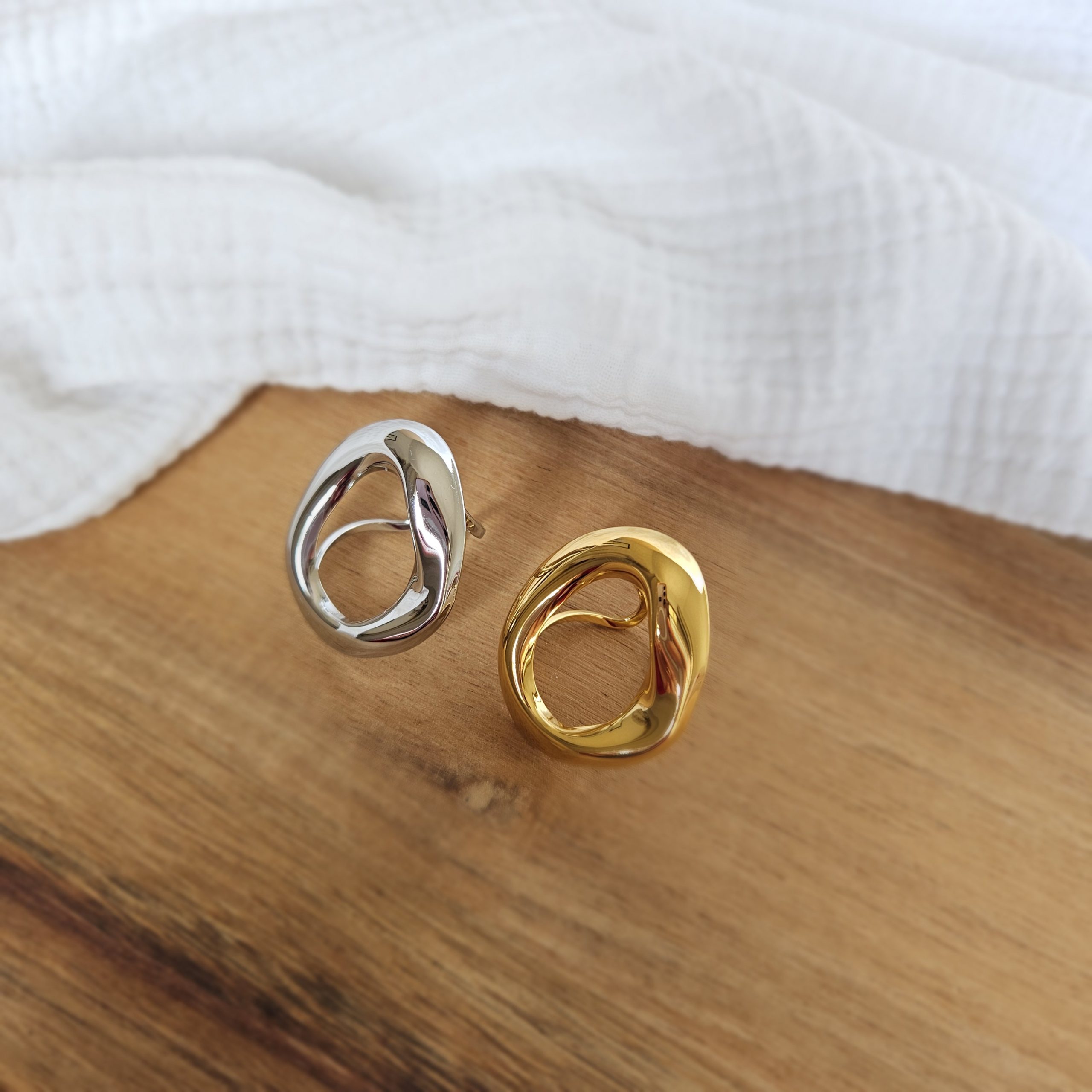 Grande bague Liquide doré