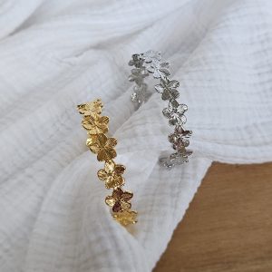 Jonc fleur doré/argenté