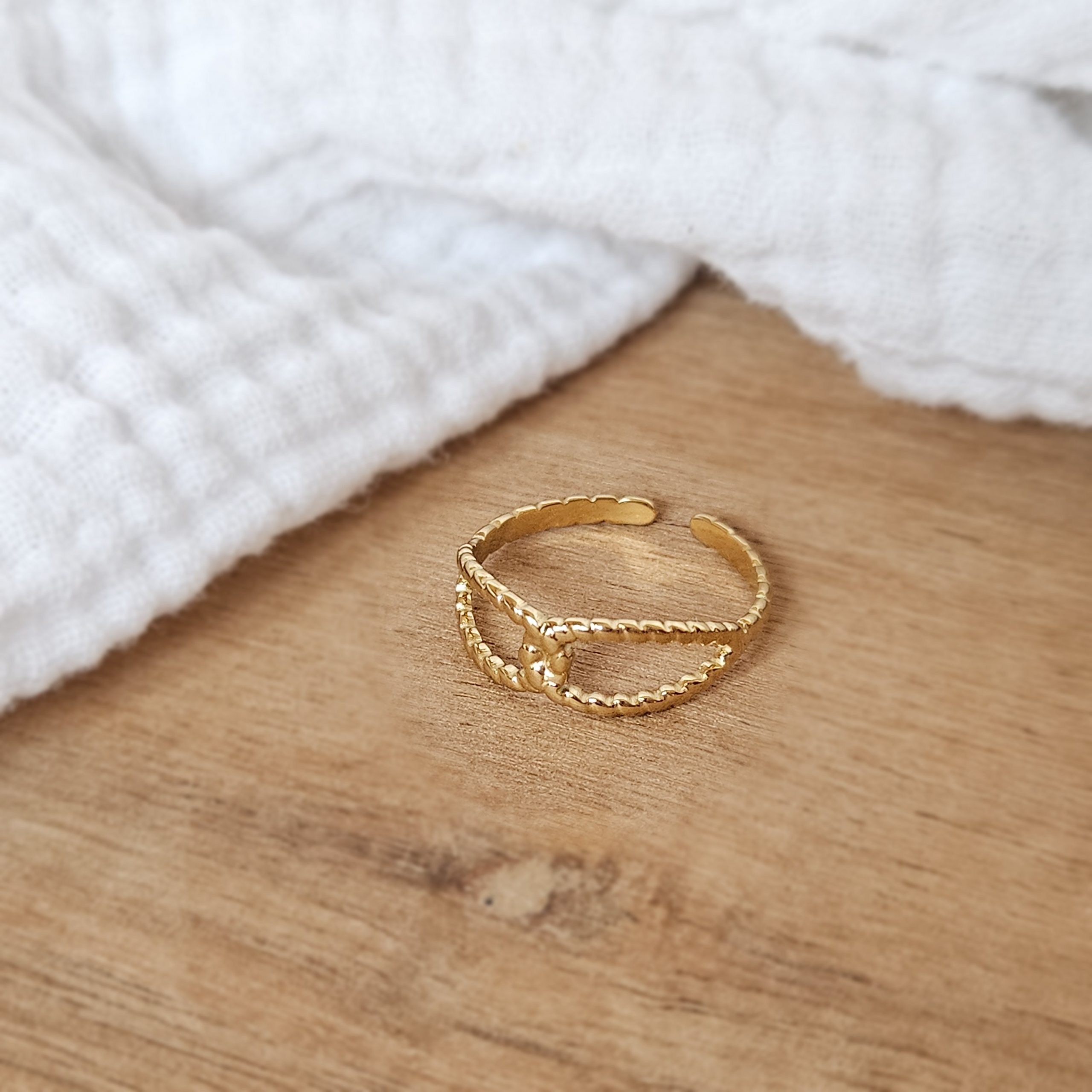 Bague enlacée acier inoxydable