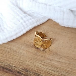 Bague effet martelé or fondu