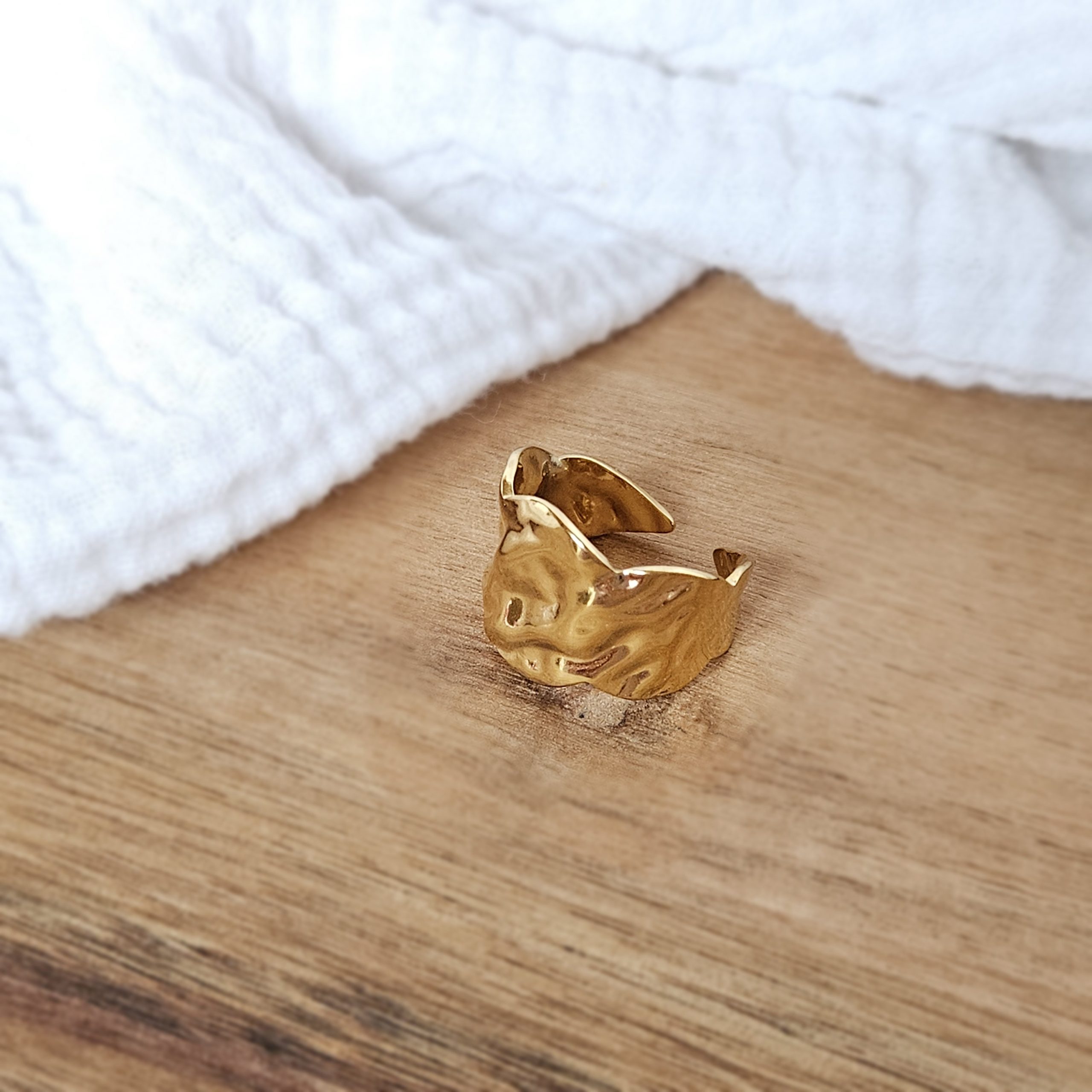 Bague effet martelé or fondu – Image 2