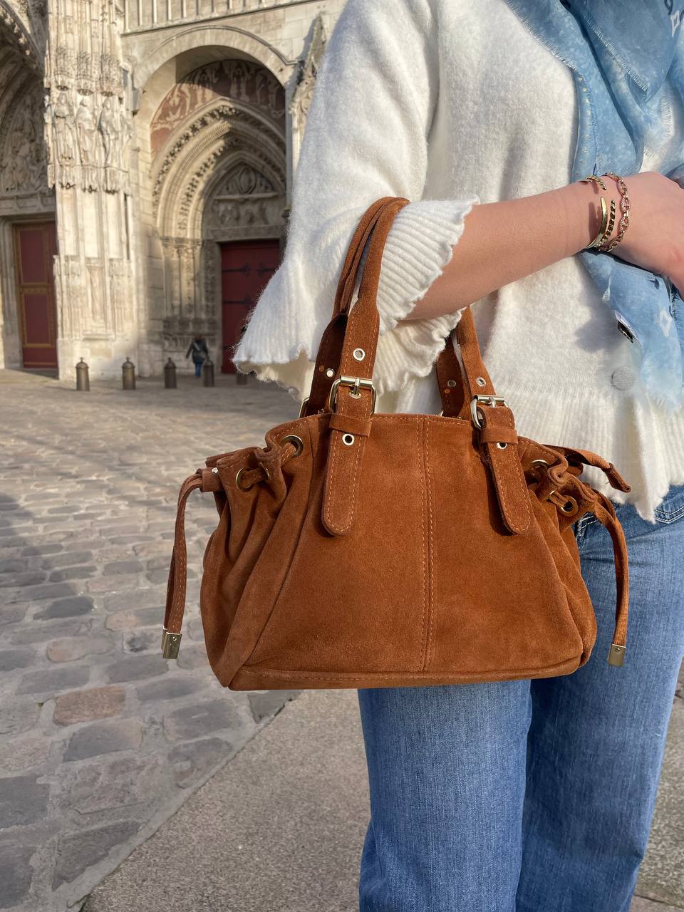 Sac Léonie petit format daim printemps