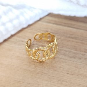 Bague anneaux or fondu