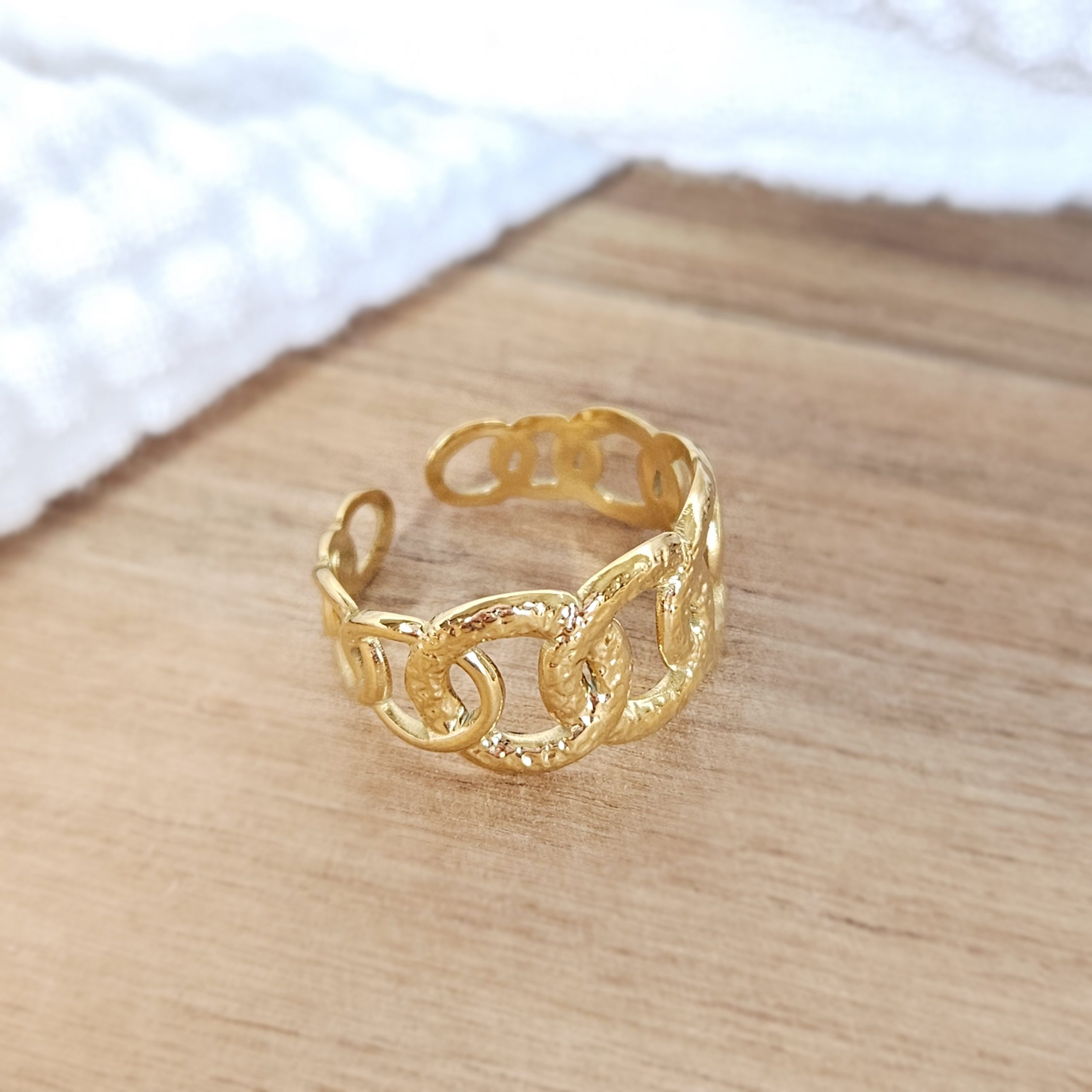 Bague anneaux or fondu