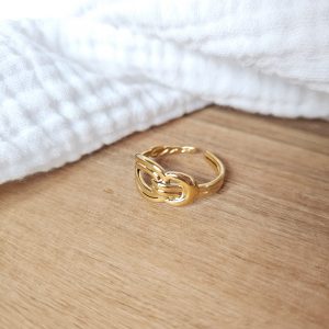Bague noeud doré