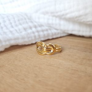 Bague noeud doré