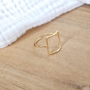 Bague grand carré fin