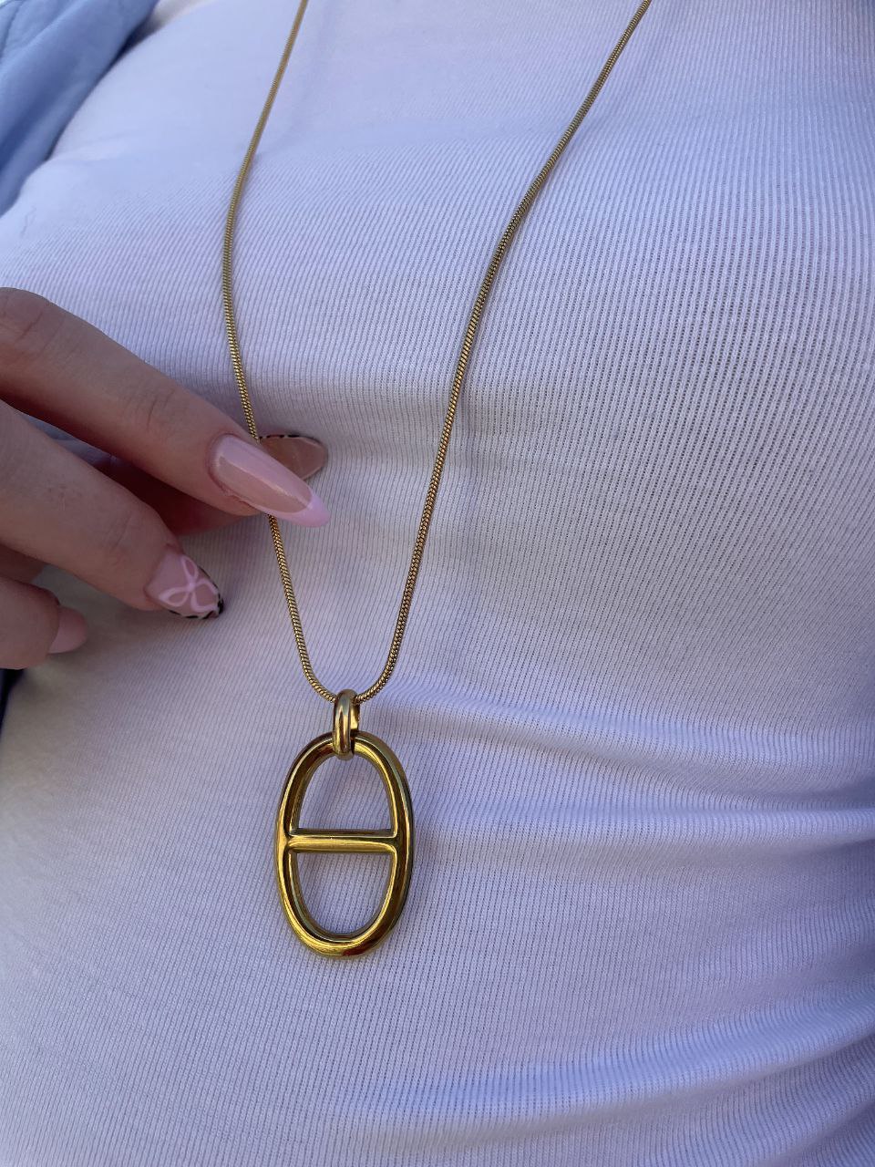 Sautoir maille marine doré unique