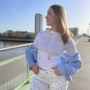 Sautoir maille marine doré unique